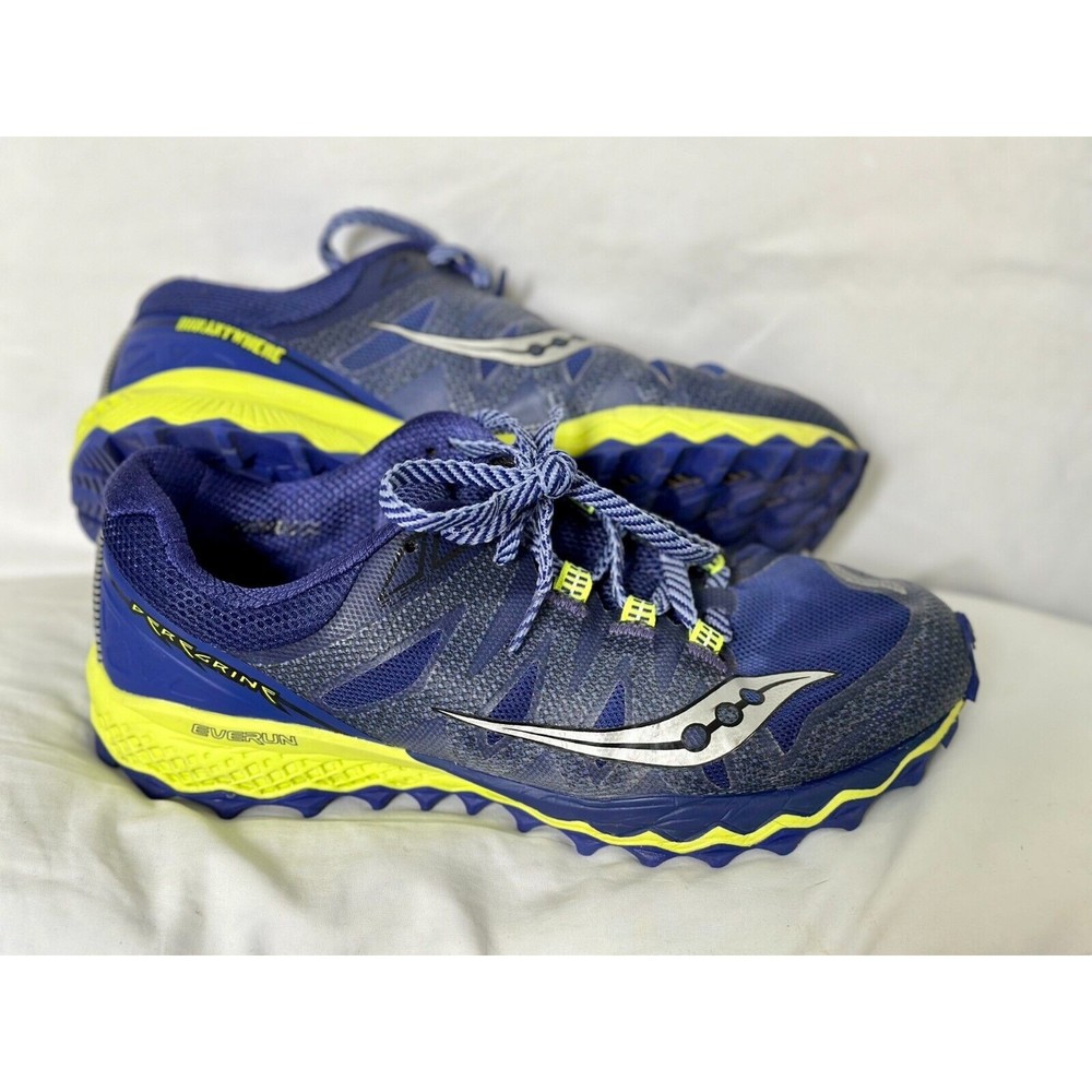 Saucony Peregrine 7 Everun S10359-3 Blue Neon Running Trail Shoes Women 10.5